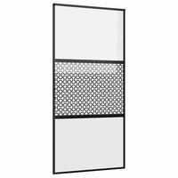 Glazen deur Fretwerk Zwart 90 x 2 x 205 cm Aluminium 2