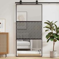 Glazen deur Fretwerk Zwart 90 x 2 x 205 cm Aluminium 3