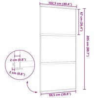 Glazen deur Fretwerk Zwart 90 x 2 x 205 cm Aluminium 7