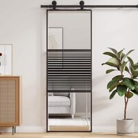 Glazen deur Gestreept Zwart 90 x 2 x 205 cm Aluminium 3