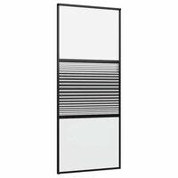 Glazen deur Gestreept Zwart 90 x 2 x 205 cm Aluminium 2