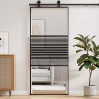 Glazen deur Gestreept Zwart 90 x 2 x 205 cm Aluminium 3