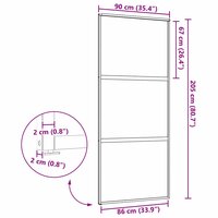 Glazen deur Gestreept Zwart 90 x 2 x 205 cm Aluminium 7