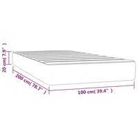 Pocketveringmatras medium 100x200x20 cm fluweel lichtgrijs 7