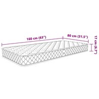 Traagschuimmatras 80x160x17 cm Zacht wit 8