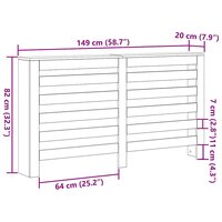 Radiatorafdekking Zwart Eiken 149 x 20 x 82 cm Bewerkt hout 9