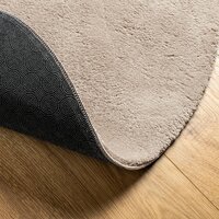 Vloerkleed HUARTE laagpolig zacht wasbaar &Oslash; 80 cm zandkleurig 5