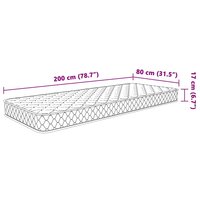 Traagschuimmatras 80x200x17 cm Zacht wit 8