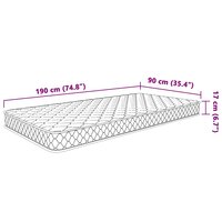 Traagschuimmatras 90x190x17 cm Zacht wit 8