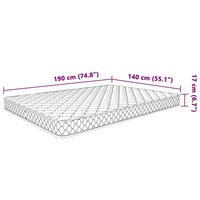 Traagschuimmatras 140x190x17 cm Zacht wit 8