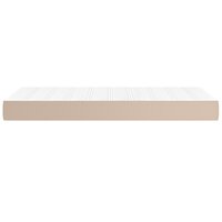 Pocketveringmatras medium 90x190x20 cm kunstleer cappuccinokleurig 4