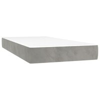 Pocketveringmatras medium 90x190x20 cm fluweel lichtgrijs 2