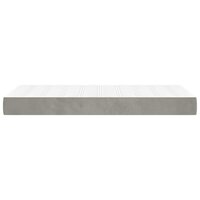 Pocketveringmatras medium 90x200x20 cm fluweel lichtgrijs 4