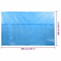Zwembadzeil rechthoekig 300 x 200 cm PE blauw 6