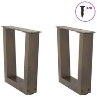 Salontafelpoten 2 st V-vormig 40x(30-31,3) cm staal naturel 3
