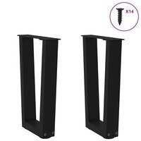 Salontafelpoten 2 st V-vormig 28x(42-43,3) cm staal zwart 3