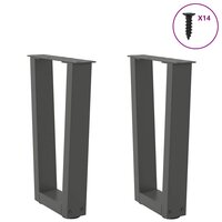 Salontafelpoten 2 st V-vormig 28x(42-43,3) cm staal antraciet 3