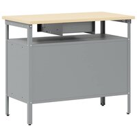 Werkbank met lade met plank Zwart en Grijs 100 x 55 x 85 cm 8