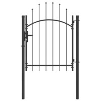 Tuinpoort met slot Grijs 125 x 100 cm Staal 2