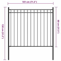 Tuinhek staal 1,7x0,8 m zwart 4