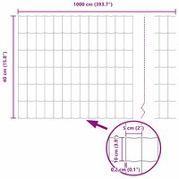 Euro Hek Grijs 0,4 x 10 m PVC-gecoat ijzer 9