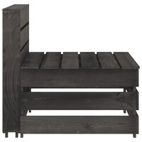 Tuinmiddenbank pallet ge&iuml;mpregneerd grenenhout grijs 4