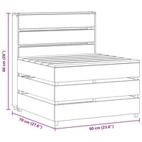 Tuinmiddenbank pallet ge&iuml;mpregneerd grenenhout 7
