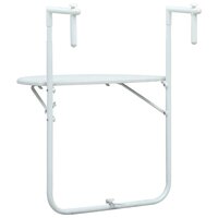 Balkontafel hangend 60x64x83,5 cm rattan-look kunststof wit 4