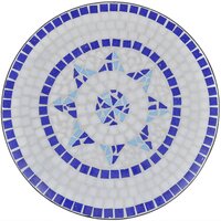 Bistrotafel 60 cm moza&iuml;ek blauw en wit 3
