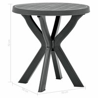 Bistrotafel &Oslash;70 cm kunststof antraciet 5