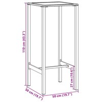 Bartafel 50x50x110 cm gepoedercoat staal zwart 8