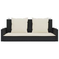 Schommelbank met kussens zwart 119x56x48 cm poly rattan 4