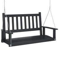 Tuinschommelbank met metalen kettingen massief vurenhout zwart 2