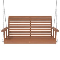 Tuinschommelbank met metalen kettingen massief vurenhout bruin 4