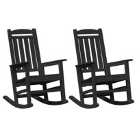 Schommelstoel 2 pcs Zwart 92 x 70 x 108 cm Polyetheen 2
