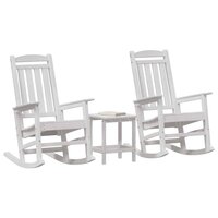 Schommelstoel 3 pcs Wit Polyetheen 3