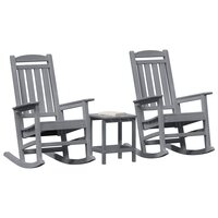 Schommelstoel 3 pcs Lichtgrijs Polyetheen 3