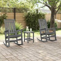Schommelstoel 3 pcs Lichtgrijs Polyetheen 4