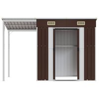 Tuinschuur met verlengd dak 277x107x181 cm staal bruin 4