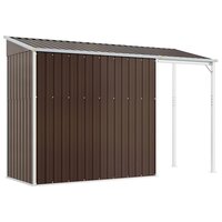 Tuinschuur met verlengd dak 277x107x181 cm staal bruin 6