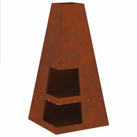 Vuurkorf Bruin 50 x 50 x 100 cm Staal 2