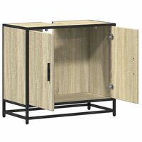 Wastafelkast Sonoma eiken 65x33x60 cm bewerkt hout 8