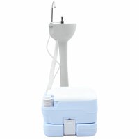 Camping Toilet Set 2 pcs Blauw en Wit 4