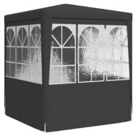 Partytent met zijwanden professioneel 90 g/m&sup2; 2x2 m antraciet 6