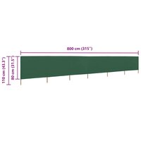 Windscherm 6-panelen 800x80 cm stof groen 6