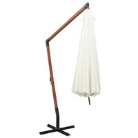Zweefparasol met houten paal 350 cm wit 4