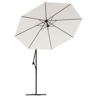 Zweefparasol met LED-verlichting en metalen paal 300 cm zand 5