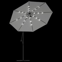 Zweefparasol met LED-verlichting en metalen paal 300 cm zand 6