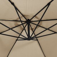 Zweefparasol met LED-verlichting stalen paal 300 cm taupe 8