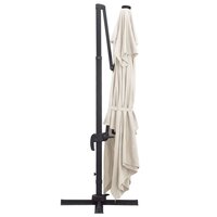 Zweefparasol met LED en aluminium paal 400x300 cm zandkleurig 5